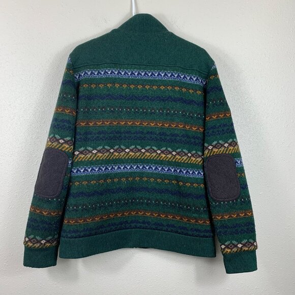 Beanpole Women’s Fair Isle Forest Green Sweater Knit Jacket Size Large - Picture 5 of 7